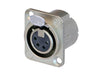 NC4FD-LX - Neutrik - NC4FD-LX - 4 pole female receptacle, solder cups, Nickel housing, silver contacts.