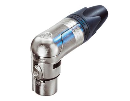 NC4FRX - Neutrik - NC4FRX - 4 pole right angle female cable connector, nickel housing, silver contacts.