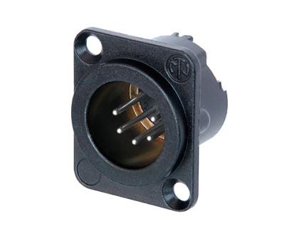 NC5MD-LX-BAG - Neutrik - NC5MD-LX-BAG - 5 pole male receptacle, solder cups, black metal housing, silver contacts.