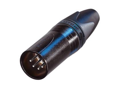 NC5MXX-BAG - Neutrik - NC5MXX-BAG - 5 pole male cable connector with black metal housing and silver contacts.