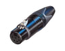 NC6FXX-BAG - Neutrik - NC6FXX-BAG - 6 pole female cable connector with black metal housing and silver contacts.