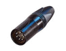 NC6MXX-BAG - Neutrik - NC6MXX-BAG - 6 pole male cable connector with black metal housing and silver contacts.