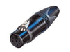 NC7FXX-B - Neutrik - NC7FXX-B - 7 pole female cable connector with black metal housing and silver contacts.