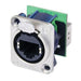 NE8FDP - Neutrik - NE8FDP - RJ45 feedthrough receptacle, D-shape metal flange with the latch lock, mounting screws included.