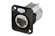 NE8FDX-Y6-B - Neutrik - NE8FDX-Y6-B - D-shape CAT6A panel connector, shielded, IDC termination, black housing