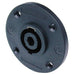 NL4MPRXX - Neutrik - NL4MPRXX - 4 pole chassis connector, black round G-size flange, countersunk thru holes, 3/16" flat tabs.