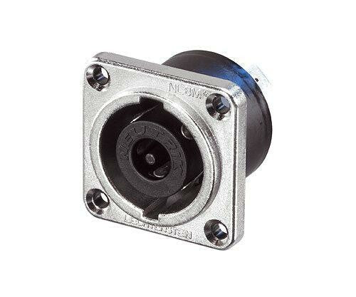 NLT8MP - Neutrik - NLT8MPXX - 8-pole male chassis connector, Nickel housing, solder or 1/4" flat tabs.