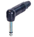 NP2RX-BAG - Neutrik - NP2RX-BAG - 2 pole right-angle 1/4" professional phone plug, nickel contacts, black shell.