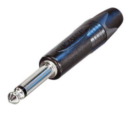 NP2X-BAG - Neutrik - NP2X-BAG - 2 pole 1/4" professional phone plug, nickel contacts, black shell.