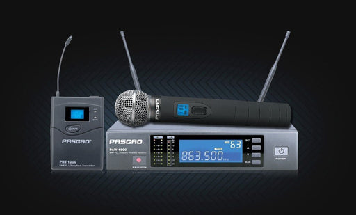 PAW-1000/PBT-1000/PH20 - Pasgao - Wireless Mic System With Belt Pack and 1 x Handheld Mic