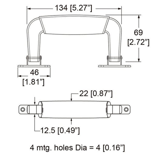 0326 - Penn Elcom - 0326 - Plastic Attache Handle. 2-Piece Brackets.