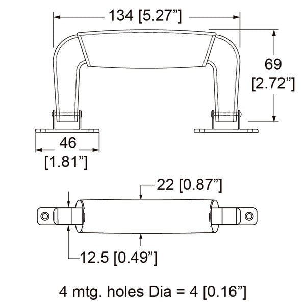 0326 - Penn Elcom - 0326 - Plastic Attache Handle. 2-Piece Brackets.