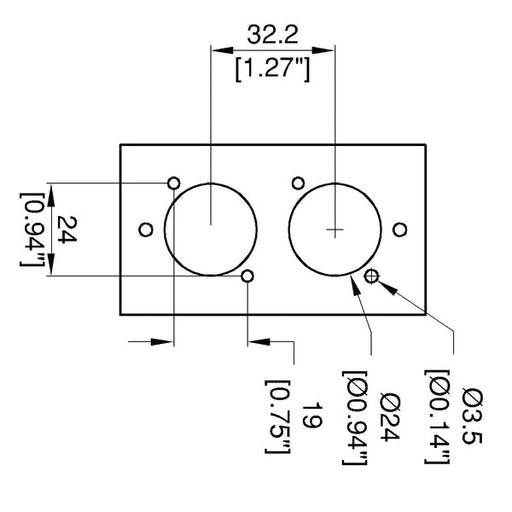 20511-20 - Penn Elcom - 20511-20 - Module, 2U x 1M, 2 D series