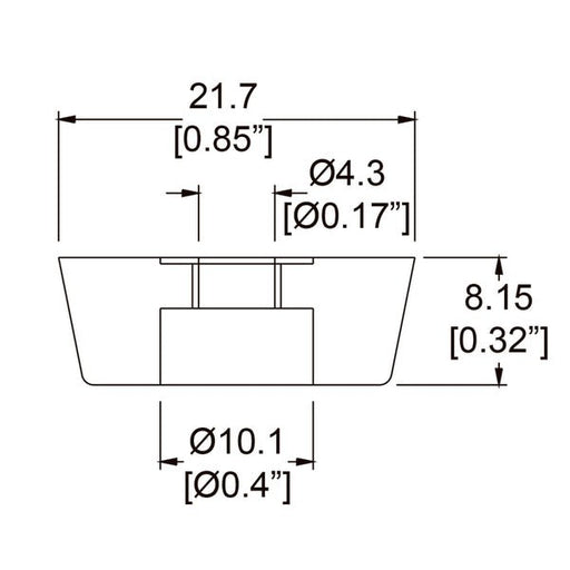 F9120 - Penn Elcom - 9120 - Small Non-Marking Tapered Rubber Foot with Steel Washer.