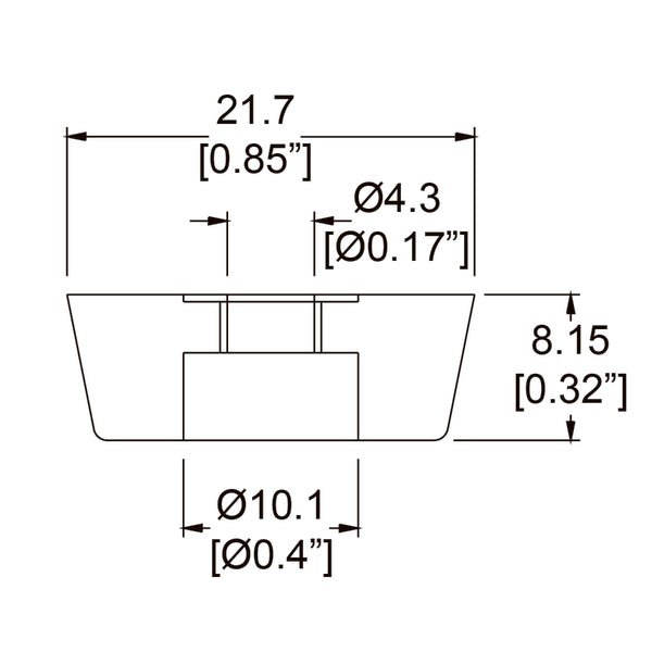 F9120 - Penn Elcom - 9120 - Small Non-Marking Tapered Rubber Foot with Steel Washer.