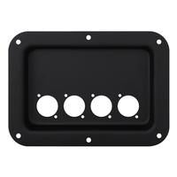 D024K - Penn Elcom - D024K - Dish Punched for 4 x D-Series Connectors - Black