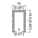 E2210 - Penn Elcom - E2210 - Trim U-Shape For 6mm Panels - Sold as a 4M Length.