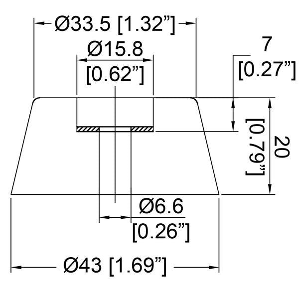F1615 - Penn Elcom - F1615 - Large Rubber Foot with Steel Washer