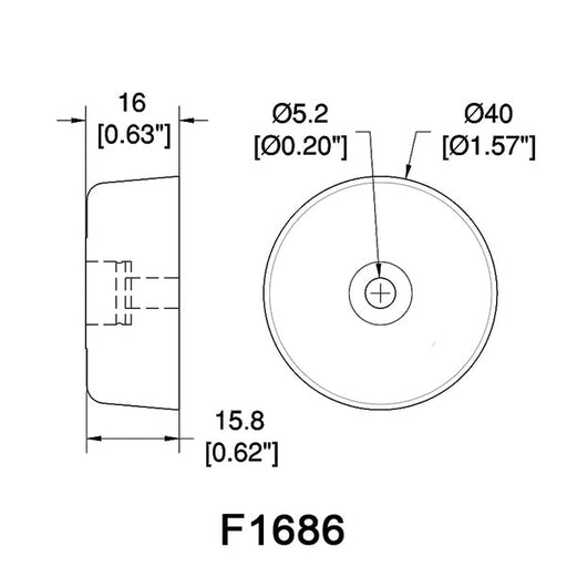 F1686 - Penn Elcom - F1686 - Large Rubber Foot with Steel Washer