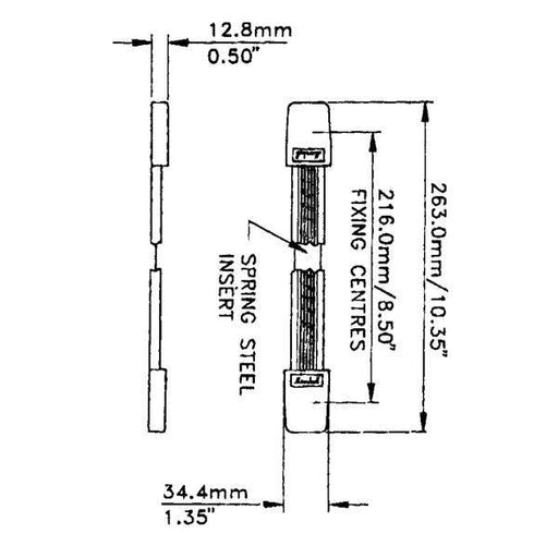H1009 - Penn Elcom - H1009 - Strap Handle with Metal End Caps and Plastic Covers.