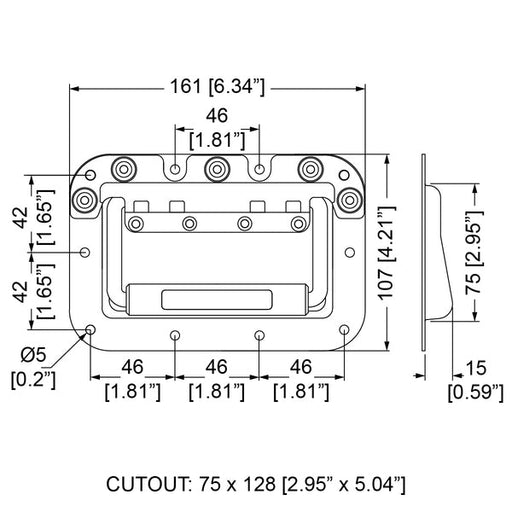 H1061Z - Penn Elcom - H1061Z - Rivet Protected Recessed Handle - Zink