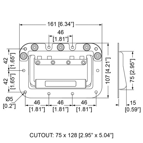 H1061Z - Penn Elcom - H1061Z - Rivet Protected Recessed Handle - Zink
