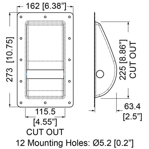 H1070 - Penn Elcom - H1070 - Recessed Steel Bar Handle.