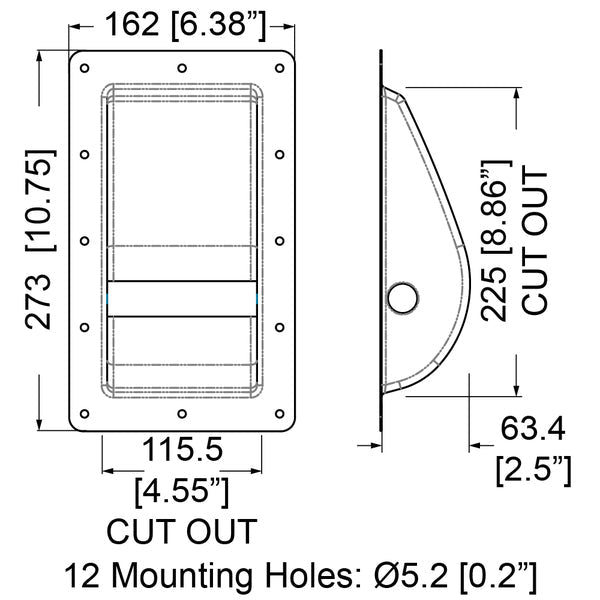 H1070 - Penn Elcom - H1070 - Recessed Steel Bar Handle.