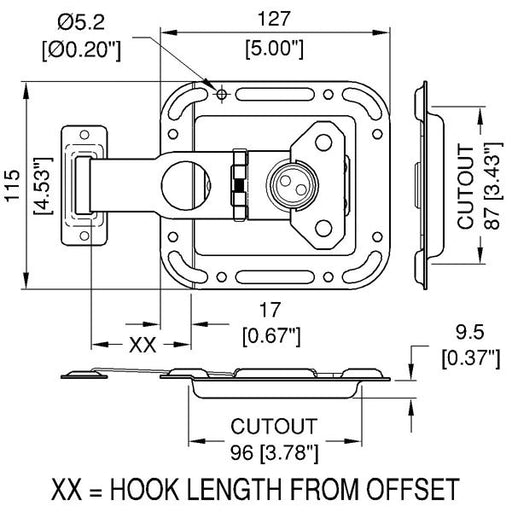 L0747/38 - Penn Elcom - L0747/38 - Valance Spanning Overlatch in 10mm Offset Dish, Zinc.