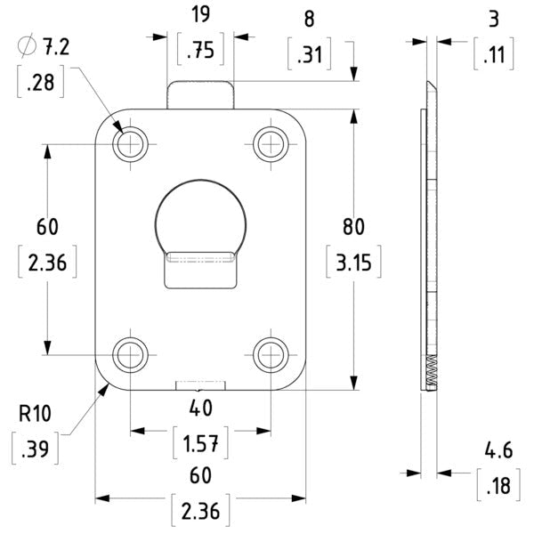 L2572 - Penn Elcom - L2527 - Ultra Slim Slam Latch