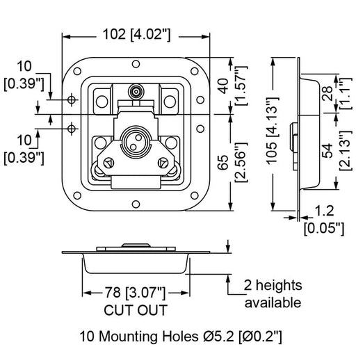 L905/927Z - Penn Elcom - L905/927Z - Mini Latch in Plain Dish