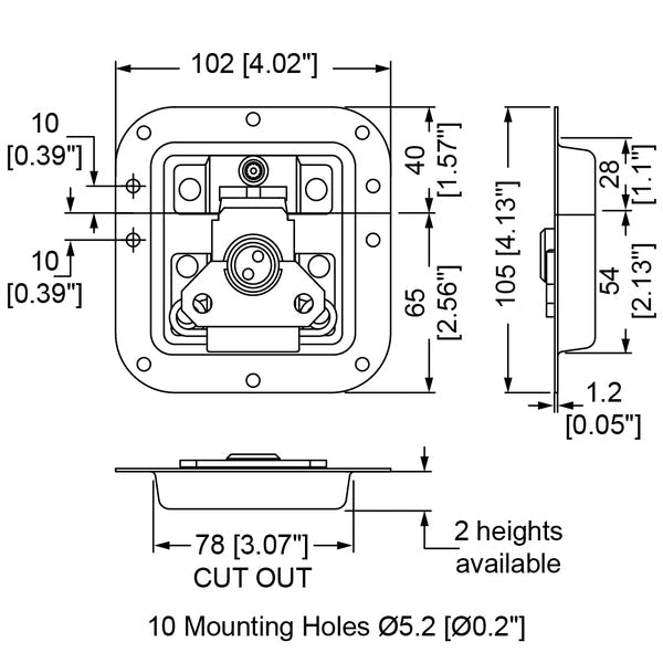 L905/927Z - Penn Elcom - L905/927Z - Mini Latch in Plain Dish