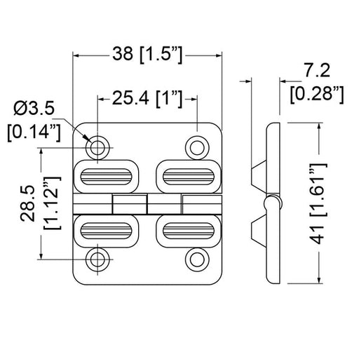 P1260C - Penn Elcom - P1260C - Hinge with 90 Degree Stop.