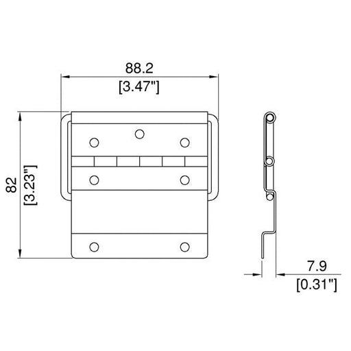P1993Z - Penn Elcom - P1993 - Wide Stop Hinge