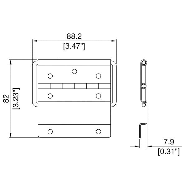 P1993Z - Penn Elcom - P1993 - Wide Stop Hinge