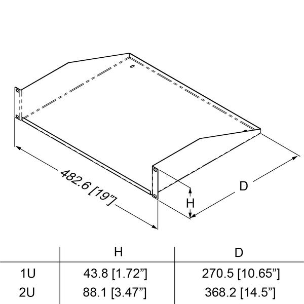 R1194/2UVK - Penn Elcom - R1194/2UVK - Vented Rack Shelf
