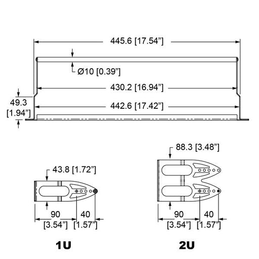 R1268/1U-CTB - Penn Elcom - R1268/1U-CTB - Universal Lacing Bar - Can be fitted to any rack panel.