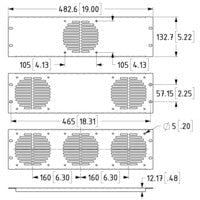 R1268/3UK/F1 - Penn Elcom - R1268/3UK/F1 - 3U Rack Fan Panel
