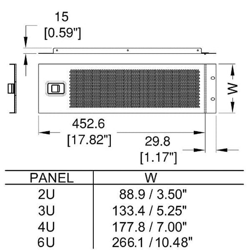 R1272/2UVK - Penn Elcom - R1272/2UVK - Hinged Vented Rack Panel