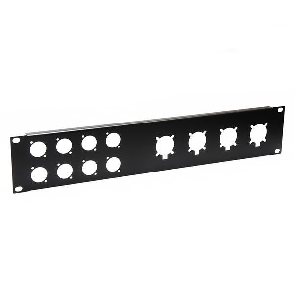 R1273/2UK - Penn Elcom - R1273/2UK - Punched Panel for 4 x EP Series/ G-Series Speakon & 8 x D-Series Connectors.