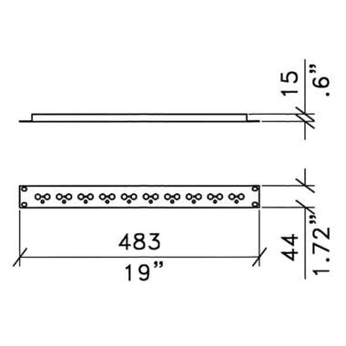 R1277/1UK - Penn Elcom - R1277/1UK - Punched for BNC Rack Connectors.