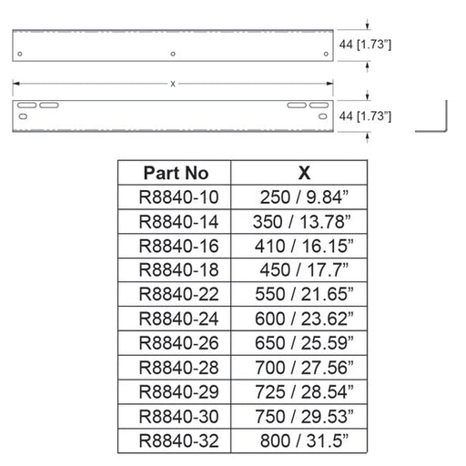 R8840/14 - Penn Elcom - R8840/14 - Rack Shelf Support for R8800 Anti-Vibration RMS
