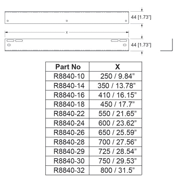 R8840/14 - Penn Elcom - R8840/14 - Rack Shelf Support for R8800 Anti-Vibration RMS